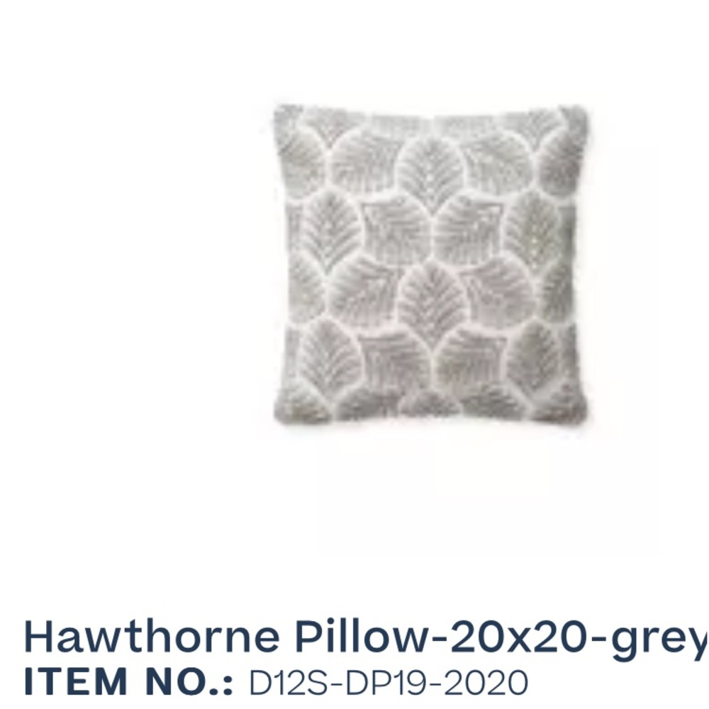 Two Serena and Lily Hawthorne grey pillow covers